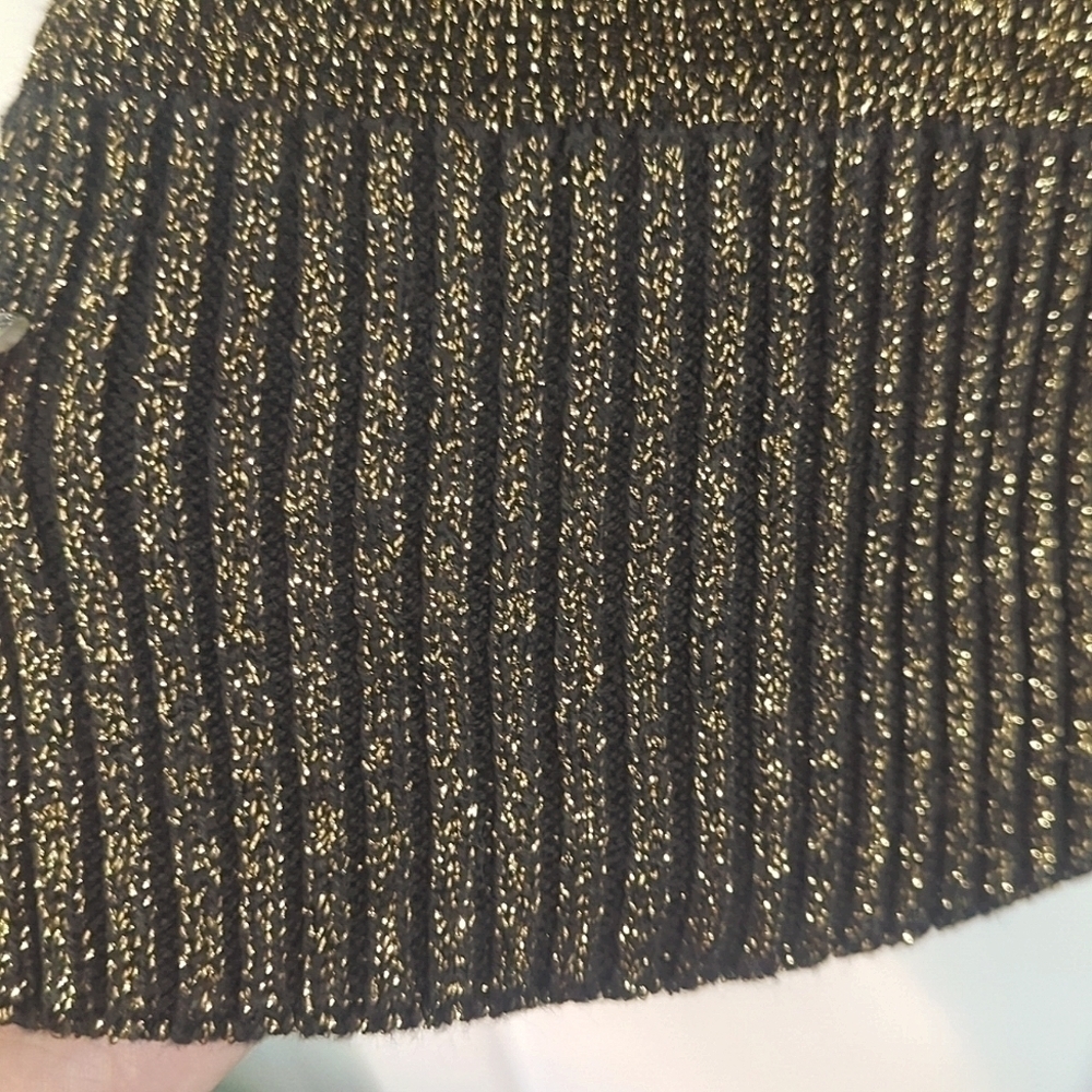 EUC Vintage 90s Y2K Golden Glitter Tantos Sweater Dress sz S Unbelievable! - Picture 4 of 5